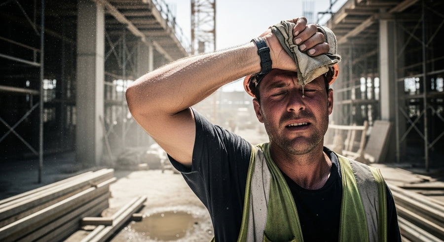 An outdoor worker in the heat
