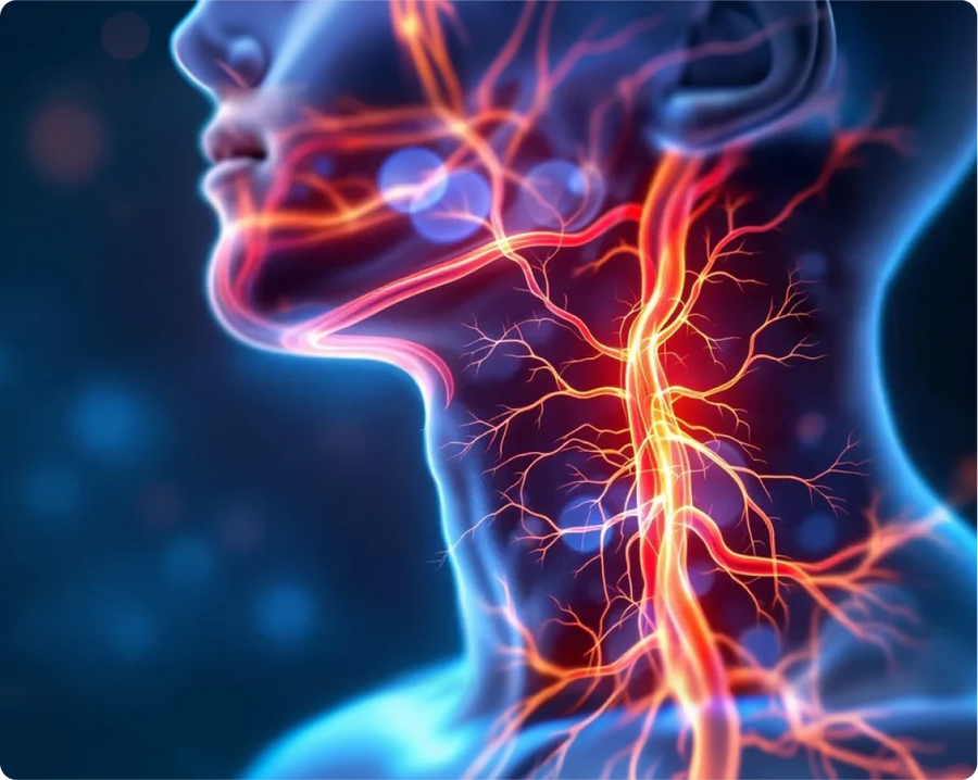 Illustration of blood vessels used for cooling